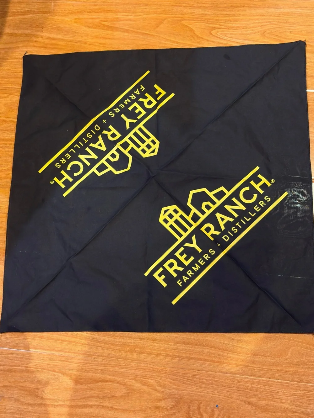 Never Use Square Black Bandana-Frey Ranch 21”x21”